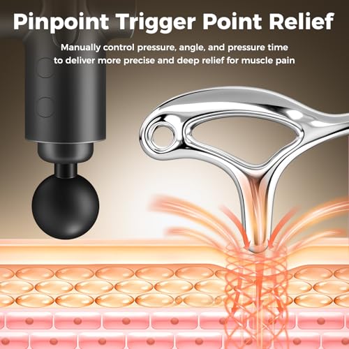 Ranarose Trigger Point Massage Tool for Deep Tissue, Muscle Pain Relief | 6 in 1 Metal Scraper Tool, Fascia Massage Tool for Body Pain & Myofascial Relief, Gua Sha, Thumb Saver & Acupressure Tool