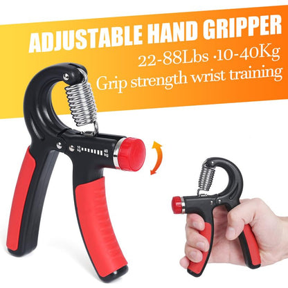 Grip Strength Trainer 7 Pack Adjustable Hand Gripper, Finger Stretcher Resistance Extensor Bands, Finger Exerciser, Grip Strength Ring & Stress Ball, Hand Grip Strengthener - color: Red