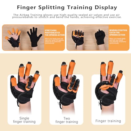Rehabilitation Robot Gloves, Finger Exerciser for Stroke Recovery Hand Glove Equipment Hand Function Rehabilitation (Orange Left Hand XL) - size: Left Hand XL