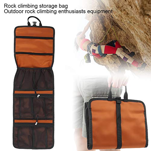 Climbing Gear Organizer, Climbing Gear Storage Bag Portable Quickdraw Hanging Storage Pouch Nylon Equipment Bag for Rock Ice Climb