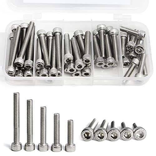 M5 x 20/25/30/35/40mm Socket Head Cap Screws M5 Bolts Stainless Steel 304 Metric Machine Hex Socket Screw, 50PCS - size: M5 x 20/25/30/35/40mm