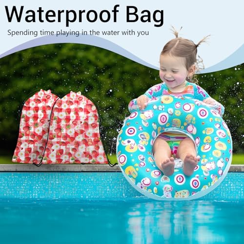 Gymnastics Grip Bag Waterproof Gymnastics Pouch Stawberries Daisy String Bag for Gym - color: Stawberry Red