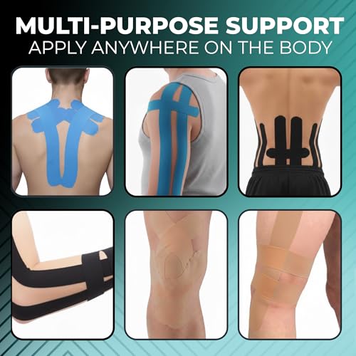 Kinesiology Tape Bulk Roll 114ft - Athletic Sports Tape, Black | Elastic Waterproof, Athletic Support & Joint Protection, Uncut for Wrist, Knee, Shoulder, Back, Foot, Skin-Friendly - color: Black