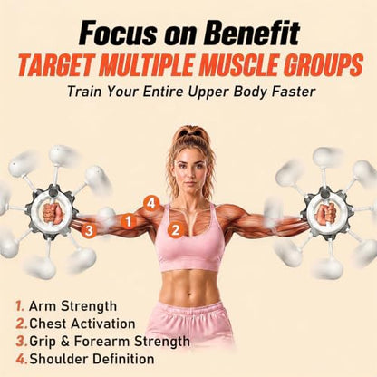 Infinity Hoop for Arms, Home & Gym Upper Body Workout, 360° Rotating Arm Trainer