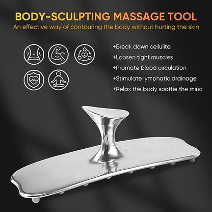 ONUEMP Stainless Steel Cellulite Brush, Fascia Massage Tool Maderoterapia Kit for Gua Sha, Ice Body Sculpting, Lymphatic Drainage, Cellulite Remover, Deep Tissue Pain Relief - size: Small Brush