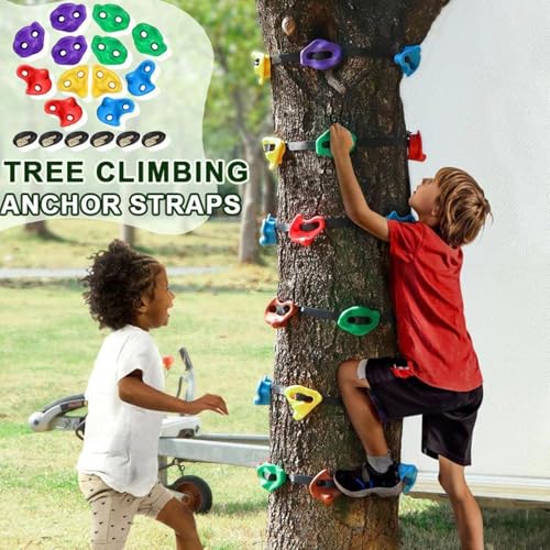 Outdoor Play Equipment with 6 Ratchet Straps | Obstacle Course Training Boys Girls Children Family Climber Backyard Adventure Outdoor Gym Yard Lawn
