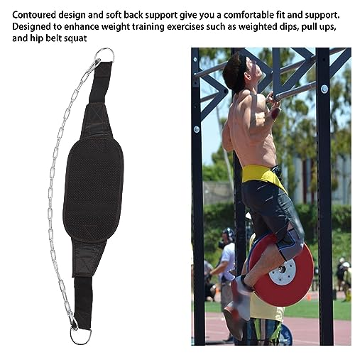 Weighted Dip Belt With Thickened Chain Strength Training for Pull Up Weightlifting Powerlifting Durable Nylon Material Adjustable Chain for Strength Training and Muscle Building