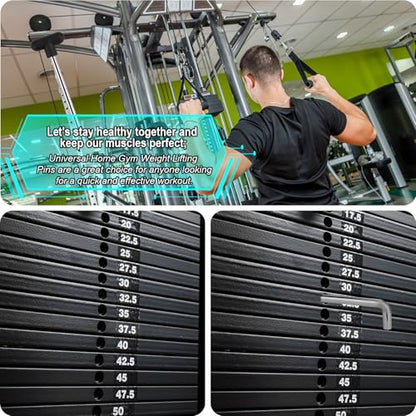Gosknor 2pcs L Shaped Weight Stack Pins, Carbon Steel 3/8in Diameter 6in Loading Pin Tensile Weight Stack Extender Pin Weight Machine Selector Rod Perfect Fitness Equipment Accessories