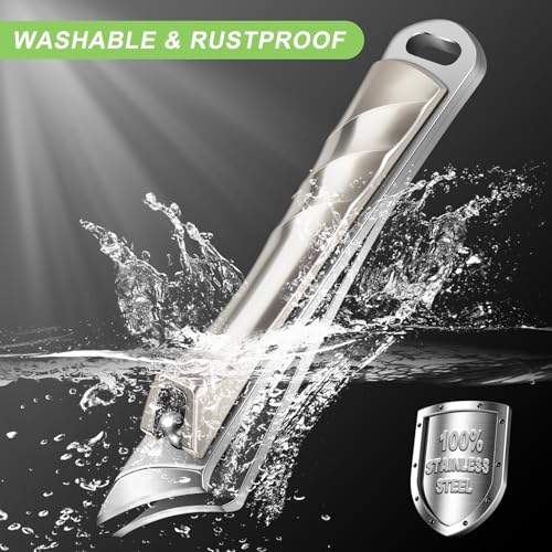 Ingrown Toenail Clippers, Slanted Nail Clippers for Thick Nails for Seniors, Edgy Angled Finger Nail Cutters for Adult, Men, Women with Curved Blade, Nail File - style: Champagne Gold