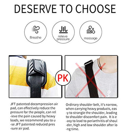 Updated Shoulder Strap Pad Detachable with 3 rows Decompression Air Cushion, Ventilated, Quick-dry, Non-slip for Messenger, Laptop, Camera, Bags, Duffel, Guitar, Backpacks (Black) (10.24x3.54in | 1pc)