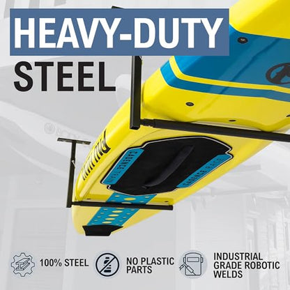 StoreYourBoard Standup Paddle Board and Surfboard Garage Storage Rack - Adjustable Ceiling Mount Hanger for SUP Storage, Heavy Duty Overhead Paddleboard Organizer for Garage, Space Saving Rack - style: Single