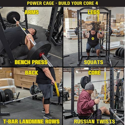 HulkFit Multi-Functional Adjustable Pro Series Power Rack Power Cage Exercise Equipment for Home Gym with Squat Rack Attachments and Accessories - Bench Press, Squats, and Deadlifts - Multicolor - style: Gen 2 Pro Series Power Cage - Black