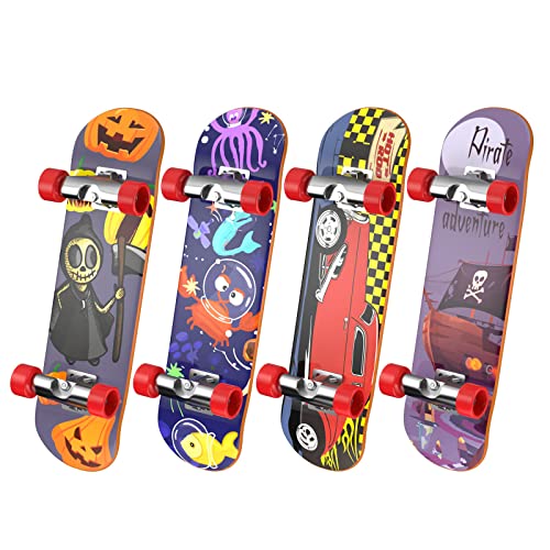 4 PCS Finger Professional Finger Boards Mini Skateboard Fingerboards for Creative Fingertips Movement, Skateboard Educational Party Favors Novelty - color: 4 Packs