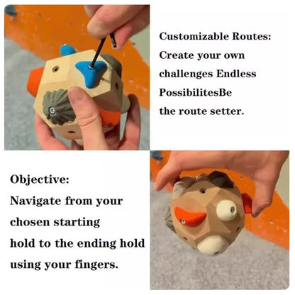 Handcrafted Boulder Block Build Strength and Precision 3D Climbing Ball for Training Simulated Rock Wall Holds Portable Gear Gifts Rocks Climbers Block Anywhere(Size:Lasso + climbing ball + storage ba - size: Lasso + climbing ball + storage bag