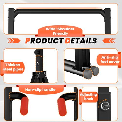 WATBKHE Power Tower Pull Up Dip Station Foldable, Pull Up Bar Station Adjustable, Multi-Function Home Gym, Strength Training Fitness Equipment, Triangular Design, for Home Outdoor - color: Black