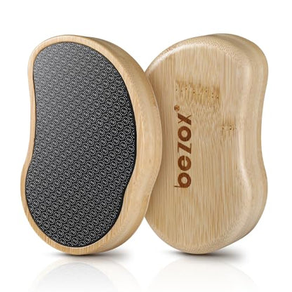 BEZOX Nano-Glass Pumice Stone for Feet Dead Skin, Eco-Friendly Pedicure Foot File Callus Remover - Bamboo Handle
