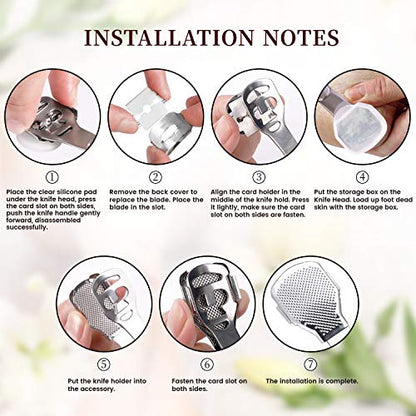 Callus Shaver, Foot Shaver Callus Remover for Feet Hand Care with Foot File, 10pcs Blades, Foot File Head and Dead Skin Storage Cover (15Pcs in Total)