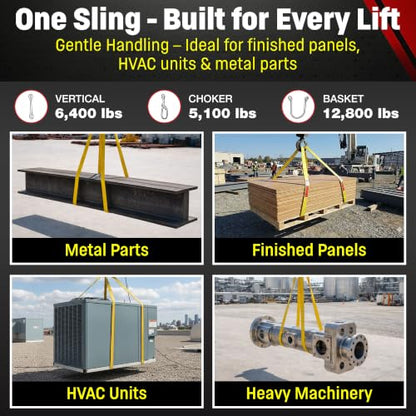 DD Sling 2" x 20' Nylon Endless Lifting Sling – USA Made | 12,800 lb Vertical, 10,200 lb Choker, 25,600 lb Basket – 2 Ply Heavy Duty 900 Webbing, Type 5 Endless Rigging Sling - size: 2"x20'