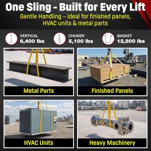 DD Sling 2" x 12' Nylon Endless Lifting Sling – USA Made | 12,800 lb Vertical, 10,200 lb Choker, 25,600 lb Basket – 2 Ply Heavy Duty 900 Webbing, Type 5 Endless Rigging Sling - size: 2"x12'