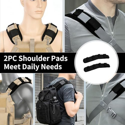 2 Pack Universal Thick Shoulder Pads, Comfortable Anti Slip Straps Pad for Crossbody Bag, Non-Slip and Stability of Weight-Reducing Pads for Backpack, Messenger Bags, Travel Bags etc