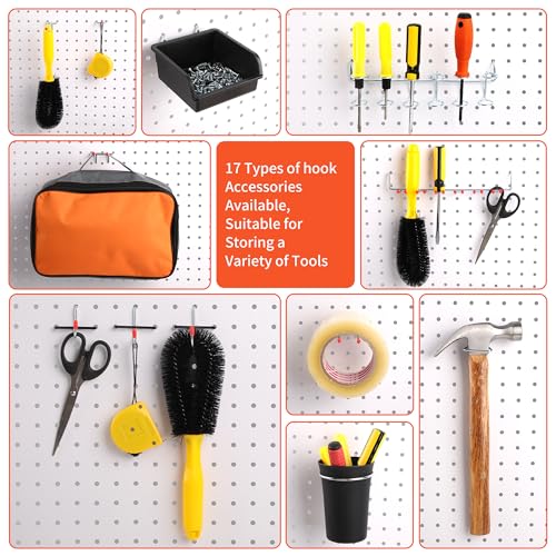 240PCS Pegboard Hooks Assortment, Pegboard Accessories Organizer Kit with Pegboard Bins, Pegboard Cups, 1/8 and 1/4 inch Peg Board Hooks for Hanging Tools, Garage Pegboard Wall Organization - style: 240 Pcs
