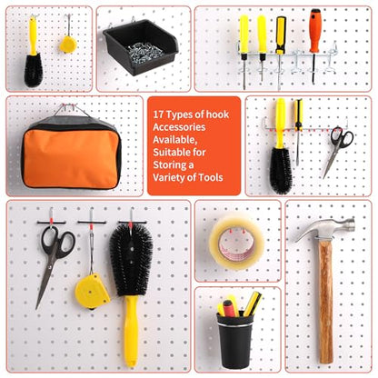 130PCS Pegboard Hooks Assortment - Peg board Hooks for Hanging Tools with Pegboard Bins & Cups,1/8-Inch Pegboard Wall Organizer - Ideal for Organizing in the Garage Kitchen Workbench Craft Room - style: 130 Pcs