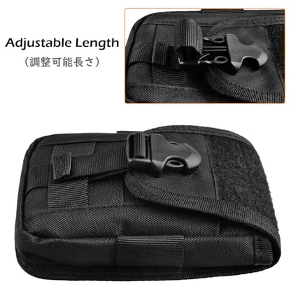 TRIWONDER Tactical Phone Pouch Molle, Smartphone Holster Bag EDC Utility Cellphone Lock Card Holder Organizer Fit for Waist Belt Case - color: 02 Green