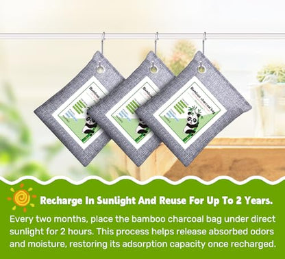 Activated Charcoal Odor Absorber for Strong Odor, Basement, Cars, Closets, Shoes, Smoke. 3 Pack Bamboo Charcoal Air Purifying Bags Deodorizer Odor Eliminator for Home - style: 3 Pack