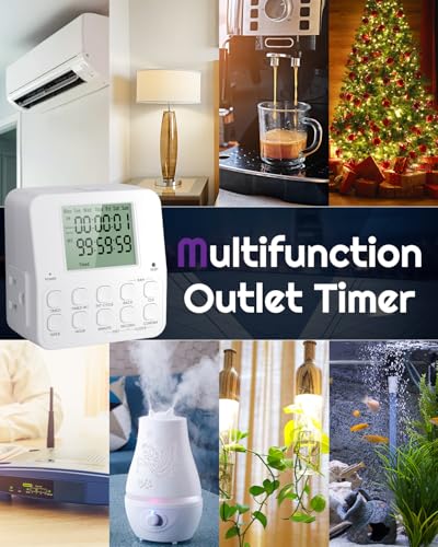 NEARPOW Dual Digital 7 Day Programmable Timer Outlet, Infinite Repeat Cycle | 20 ON/OFF Programs, 3-Prong 24 Hour Programmable, Indoor Timed Interval Cycle Power Switch for Lights, Heavy Duty 15A/1875W - size: 1 Pack