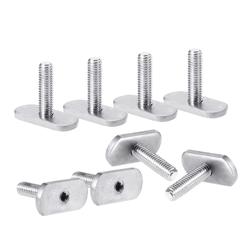 T Groove Clamping Bolts, Sliding T-Nut Threads Kayak Rail/Track M5/M6 Screws &Nuts Slot Bolt，Replacement Stainless Steel Gear Mounting Bolt Easy to Install Hammer Head - size: M5