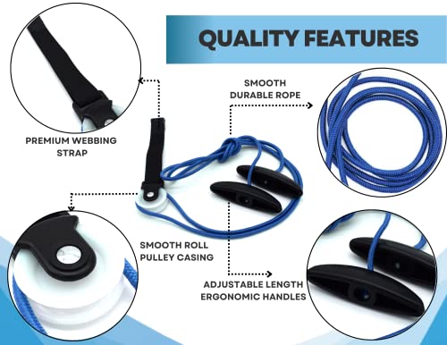 LiftAid Shoulder Pulley for Physical Therapy with Exercise Guide - Improves Shoulder Strength & Range of Motion - Reduces Pain, Helps in Muscle Recovery - Physical Therapy Equipment (Blue) - color: Blue