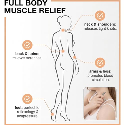 Trigger Point Massage Tool,Stainless Steel Muscle Scraper Tool,Gua Sha,Fascia Blaster for Body Pain Relief,Items Thumb Saver Acupressure Tool,Fascia Release Tools for Full Body Pain Relief