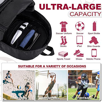 Himal Outdoors Soccer Backpack, Separate Cleat Compartment | Football,Volleyball,Handball,nylon fabrics,lightweight - color: Black