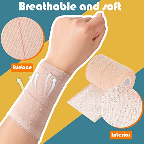 4 Rolls Elastic Tape Adhesive Elastic Tape Self Adhesive Bandage Wrap Flexible Stretch Bandages for Sports Support, Joint Protection & Pet Caring, 5 Yard(3 Inch in Width) - size: 3 Inch in Width