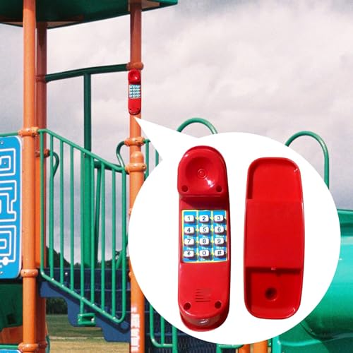 kowaku Kids Swing Set Phone Toy Pretend House Pretend Numeric Key Telephone for Interactive Learning Ages 3+ Kids Children, Red - color: Red