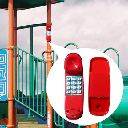 Simhoa Pretend Phone Telephone Children’s Equipment Outdoor Climbing Frame Accessories PP Material Suitable for Playground Treehouse, Red - color: Red