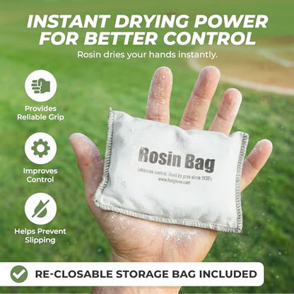 Hot Glove Extra Large Baseball Rosin Bag – Professional Pitching Rosin for Baseball & Softball – Dry Hand Grip Enhancer for Pitchers & Batters – Sweat Absorbing Grip Powder – Made in USA