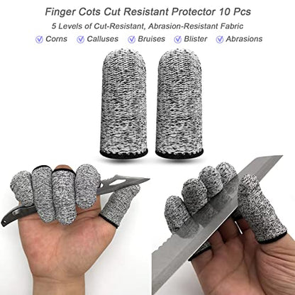 GELMAY 22Pcs Gel Finger Cots Cut Resistant Gloves Set, Sleeves Guards Protectors Cutting Covers Protection Gaming Fingertips Touch