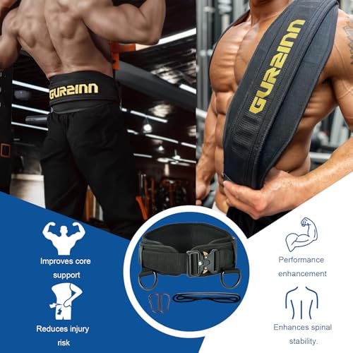 Weight Lifting Belt Gym Fitness with Quick Locking, Dip Belt with rope, Weighted Pull Up Belt for Gym Fitness Powerlifting Squat - color: Black, size: Medium