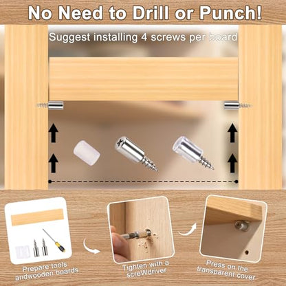 50 Pcs Cabinet Shelf Support Pegs, Self-Tapping Screws & Non-Slip Sleeves | Sturdy Laminate Fixed Support Pins, Perfect for Cabinets, Bookcases, Wardrobes and Furniture Shelves