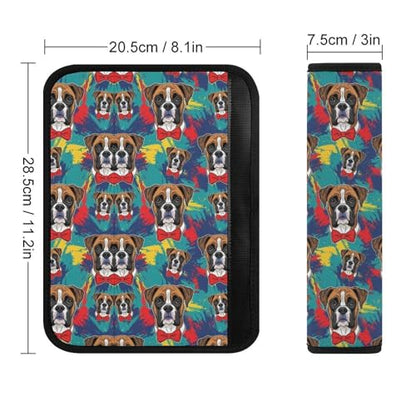 Universal Fit Cute Boxer Dog Car Seat Belt Pad for Elderly Support, Stroller Pushchair High Chair, 1 Pair Shoulder Harness Cover Neck and Shoulder Support - color: Pattern 1186