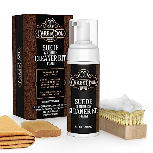 Care & Cool Suede and Nubuck Cleaner Foam Kit (5 oz) - Revitalizes and Refreshes Shoes, Boots, Clothes, and Furniture - style: Foam Kit