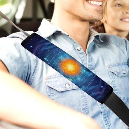 Universal Fit Seat Belt Shoulder Pad for Adult Use, Most Cars, 2 Pack Solar System Space Harness Pads Strap Pressure Relief - color: Pattern 1253