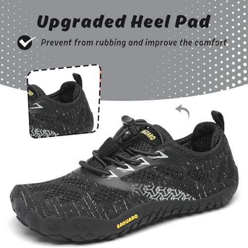 SAGUARO Kids' Barefoot Shoes Boys Girls Quick Dry Aqua Athletic Sneakers Lightweight Sport Footwear Toddler Water Shoes - color: All Black, size: 13 Little Kid