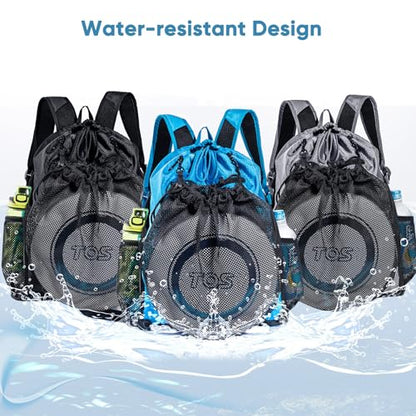 Large Beach Backpack Waterproof Sandproof - Customized Oversized Drawstring Pool Bag with Shoe Compartment for Toiletries, Towels, Gym, Travel - color: Blue, size: Large