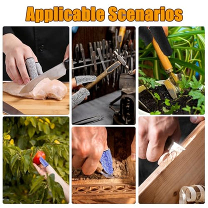 Finger Covers for Cuts, 30 Pcs Reusable Non Slip Finger Cots Breathable Finger Tips Protector Thumb Guard for Kitchen Garden Work Sculpture