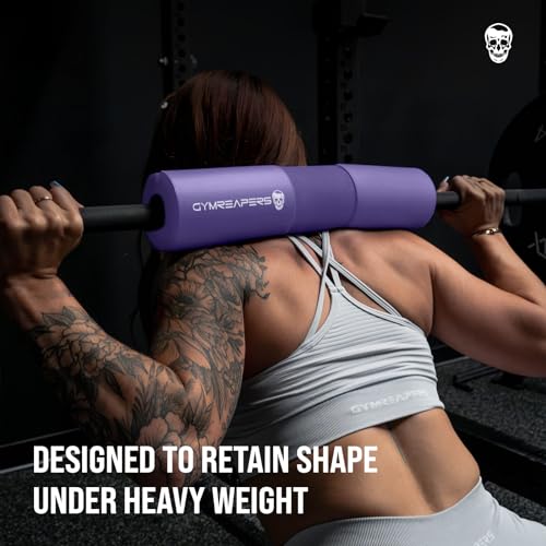 Gymreapers Barbell Squat Pad - Protective Bridge Pad For Hip Thrust, Squats, Lunges - Hip Support, Neck Protection For Bar - color: Purple