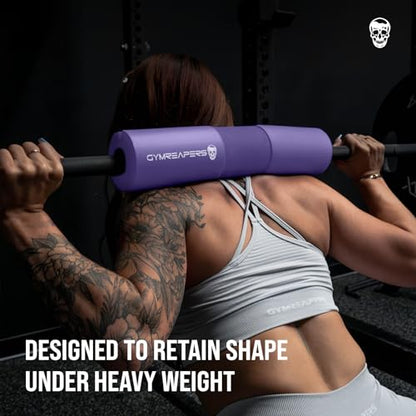 Gymreapers Barbell Squat Pad - Protective Bridge Pad For Hip Thrust, Squats, Lunges - Hip Support, Neck Protection For Bar - color: Purple