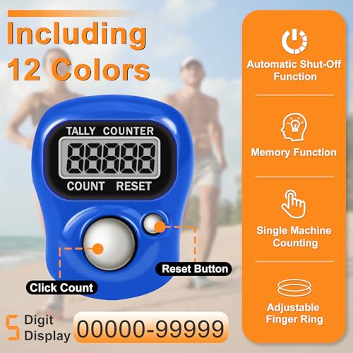 Electronic Finger Clicker Counter 5-Digit LCD Hand Tally Counter Clicker for Knitting, Lap, Goods Counting, Golf