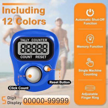 Electronic Finger Clicker Counter 5-Digit LCD Hand Tally Counter Clicker for Knitting, Lap, Goods Counting, Golf